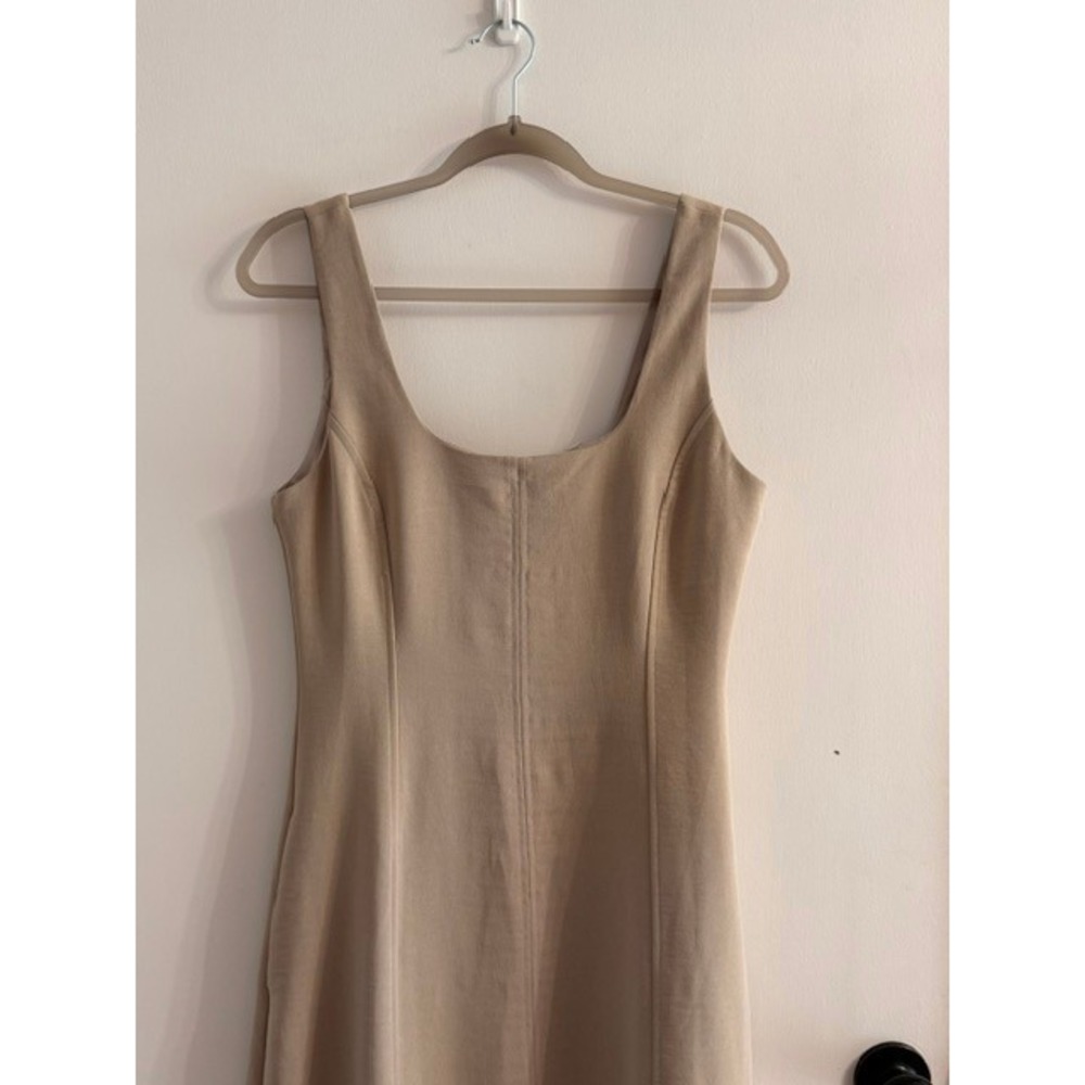 Joie Tan Beige Sleeveless Scoop Neck Midi Dress with Pockets Size 4 NWT - Picture 3 of 8